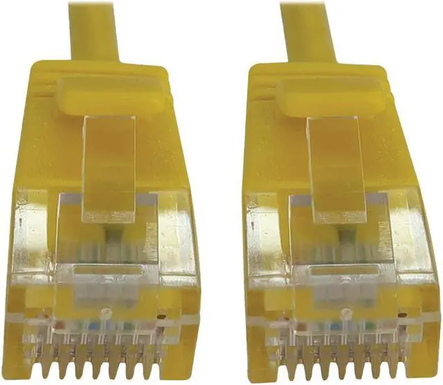 Main image of Tripp Lite Cat6a 10G Snagless Molded Slim UTP Ethernet Cable (RJ45 M/M), PoE, Yellow, 7 ft. (2.1 m) - 7 ft Category 6a Network Cable for Network Device, Server, Switch, Router, Hub, Printer, Computer,