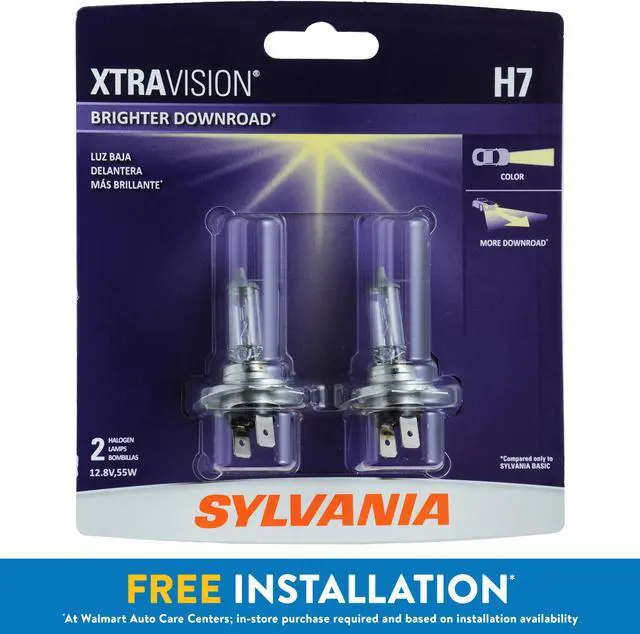 Alt view image 5 of 5 - 2-PK SYLVANIA H7 XtraVision Headlight Automotive Bulb