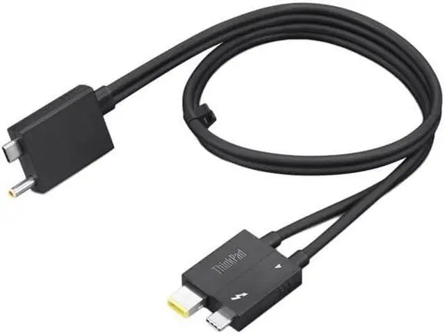 Alt view image 5 of 8 - Lenovo Thunderbolt 4 WorkStation Dock Split Cable 0.7m - 2.30 ft Thunderbolt 4 Data Transfer/Power Cable for Workstation, Dock - Second End: 1 x Thunderbolt 4 Type C - Male - 40 Gbit/s - Splitter Cabl