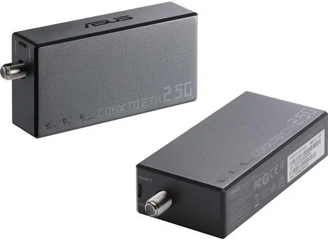 Alt view image 2 of 10 - ASUS 2.5Gbps Ethernet over Coax Adapter Starter Kit (MA-25 2 pack), MoCA 2.5, High speed internet, Mesh backhaul, TV streaming, MPS security, wall-mountable