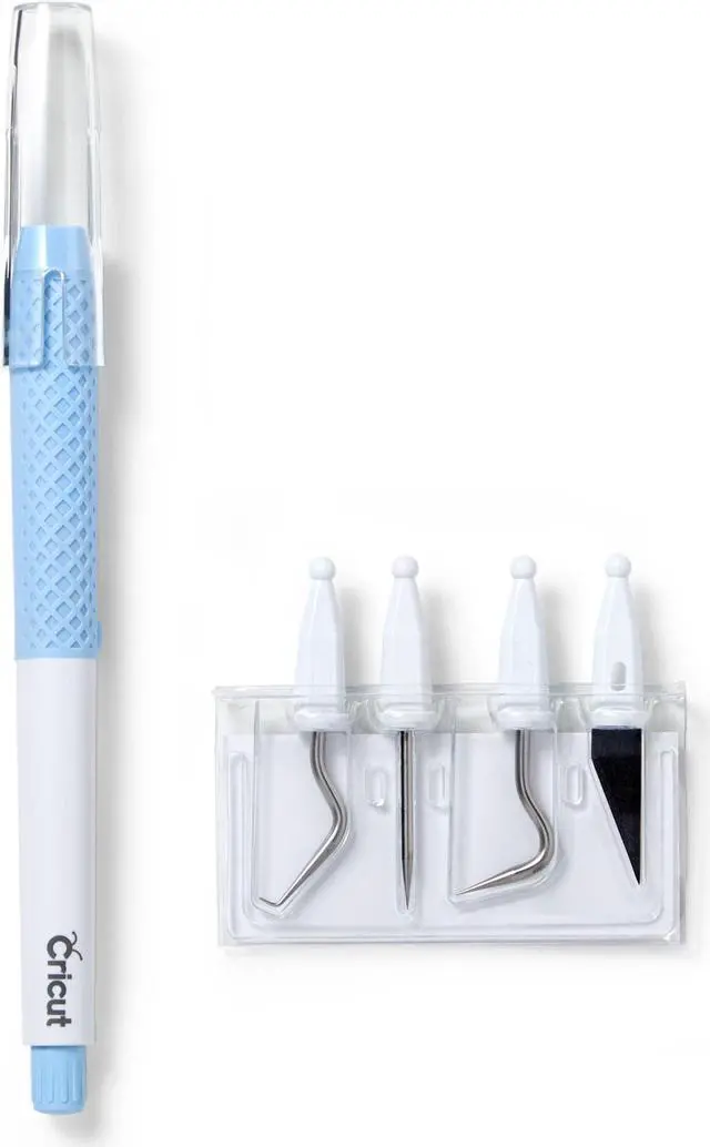 Alt view image 2 of 5 - Cricut TrueControl Weeding Kit Blue | 1 Handle + 3 Weeding tips + 1 Razor-sharp blade 2007803