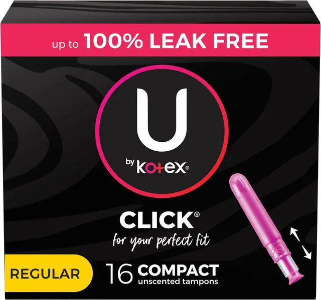 Alt view image 6 of 6 - U by Kotex Click Compact Tampons Unscented Regular Absorbency - 16 ct