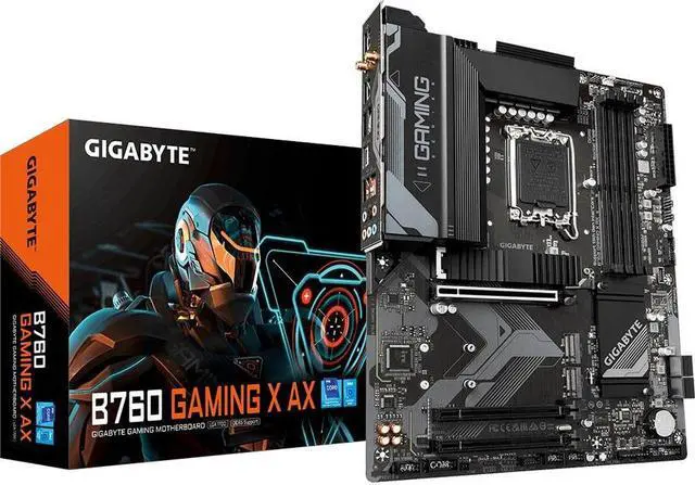 Alt view image 2 of 7 - GIGABYTE B760 GAMING X AX LGA 1700 Intel B760 ATX Motherboard with DDR5, M.2, PCIe 4.0, USB 3.2 Gen2X2 Type-C, AMD WiFi 6E, 2.5GbE LAN, Q-Flash Plus, PCIe EZ-Latch