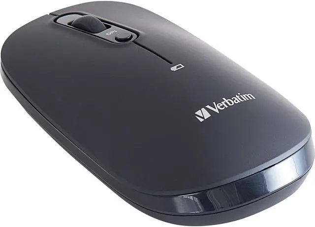 Alt view image 8 of 9 - Verbatim Multi-Device Wireless Rechargeable Optical Mouse - Black - Optical - Wireless - Bluetooth/Radio Frequency - 2.40 GHz - Yes - Black - USB