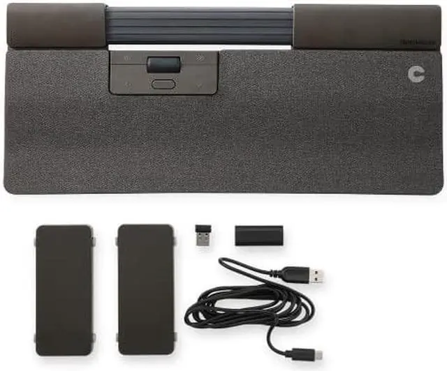 Alt view image 4 of 4 - Contour SliderMouse Pro - Dark Grey - Regular - Wireless - Bluetooth - 2.40 GHz - Dark Gray - USB - 2800 dpi - Scroll Wheel - 6 Programmable Button(s) - Symmetrical