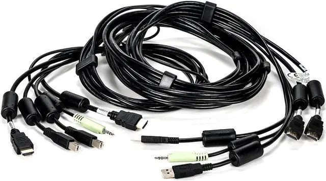 Alt view image 10 of 19 - Avocent 10 ft. USB keyboard, mouse & HDMI video cable with speakers & CAC - Used with SC845H-001 CBL0117
