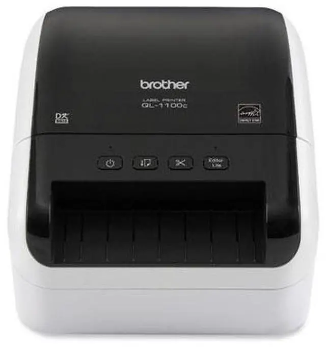 Alt view image 2 of 18 - Brother QL-1100C Desktop Direct Thermal Printer Monochrome Label Print USB
