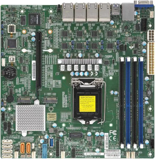Alt view image 5 of 5 - SuperMicro X11SCM Intel C246 Chipset DDR4 Socket H4 LGA-1151 microATX Motherboard X11SCM-LN8F