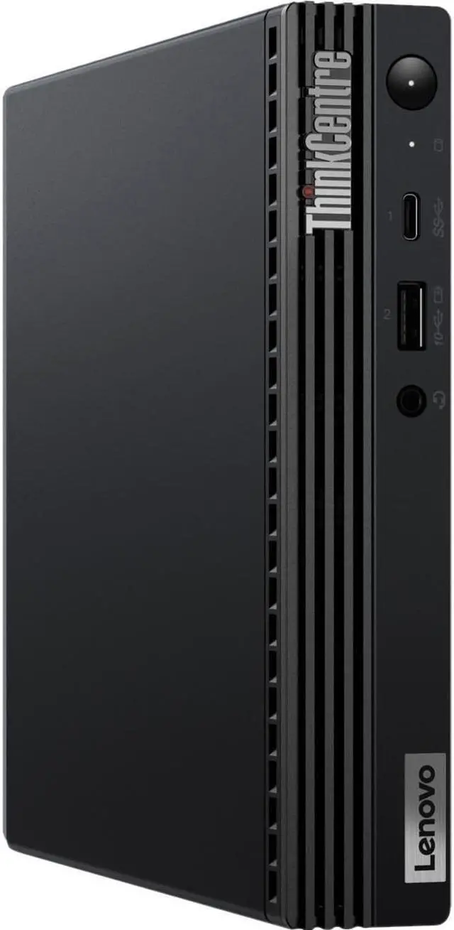 Main image of Lenovo ThinkCentre M70q 11DT00G1US Desktop Computer - Intel Core i3 10th Gen i3-10100T Quad-core (4 Core) 3 GHz - 8 GB RAM DDR4 SDRAM - 128 GB M.2 PCI Express NVMe 3.0 x2 SSD - Tiny - Black - Intel H4