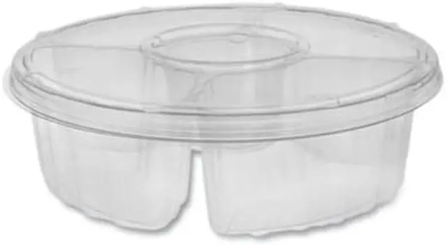 Alt view image 2 of 3 - Pactiv Corporation Pactiv Evergreen Dip Cup Platter 4-Compartment 64 oz. 10""