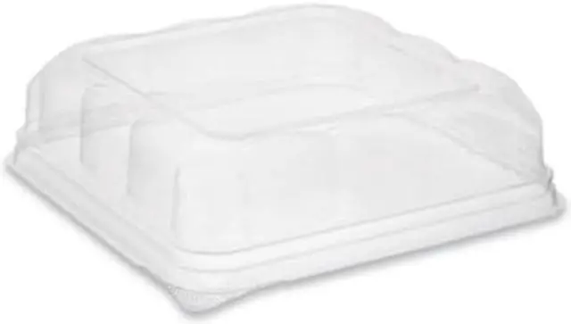 Alt view image 2 of 4 - Pactiv Corporation Pactiv Evergreen Recycled Plastic Square Dome Lid 7.5 x 7.5 x