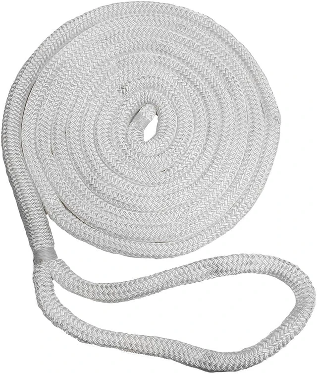 Alt view image 2 of 6 - New England Ropes Double Braid Dock Line - White - 50 Feet Double Braid Dock Line - White - 50 Feet