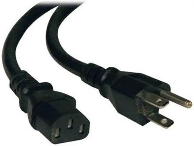 Alt view image 4 of 6 - Unirise Model PWCD-515PC13-10A-06F-BLK 6 ft. Black Desktop/ Monitor/ TV Power Cord, 5/15P-C13, SVT, 10amp, 125V