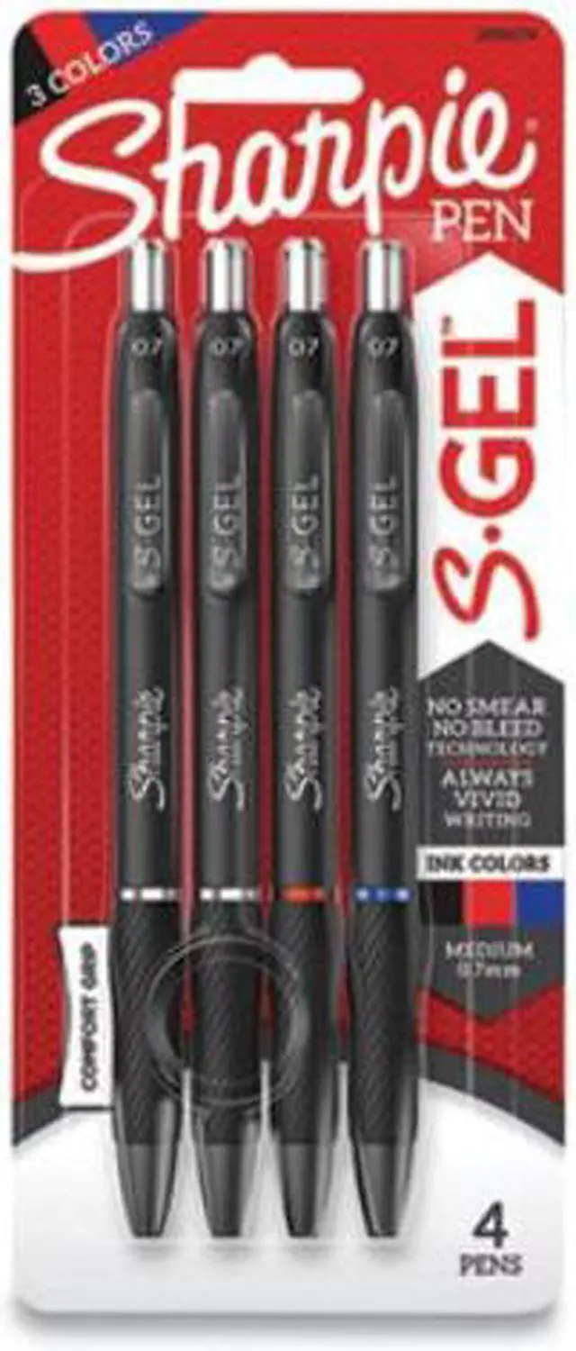 Alt view image 2 of 3 - Sharpie S-Gel High-Performance Gel Pen Retractable Medium Assorted 4/Pk 2096174