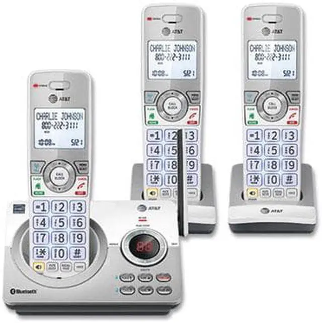 Alt view image 2 of 3 - Vtech AT&T Connect to Cell 3-Handset Cordless Telephone White/Silver DL72310