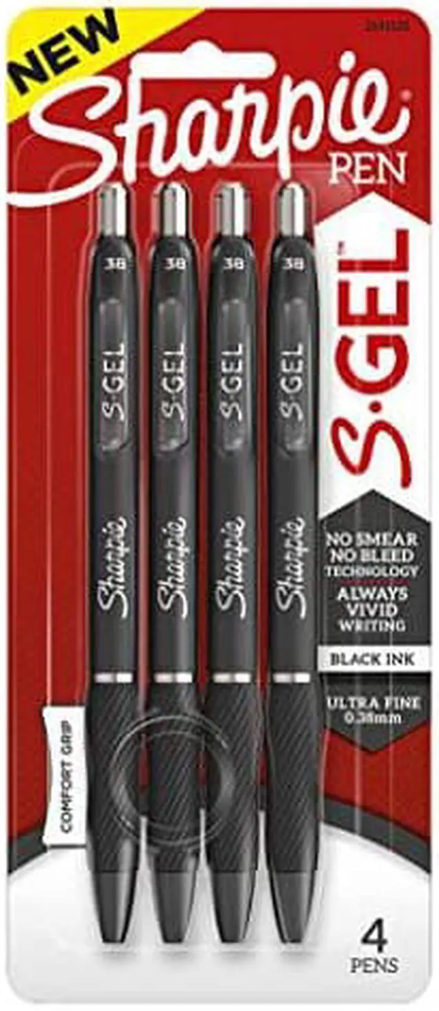 Alt view image 2 of 3 - Sharpie S-Gel High-Performance Gel Pen Retractable Extra-Fine Black 4/Pk 2141125