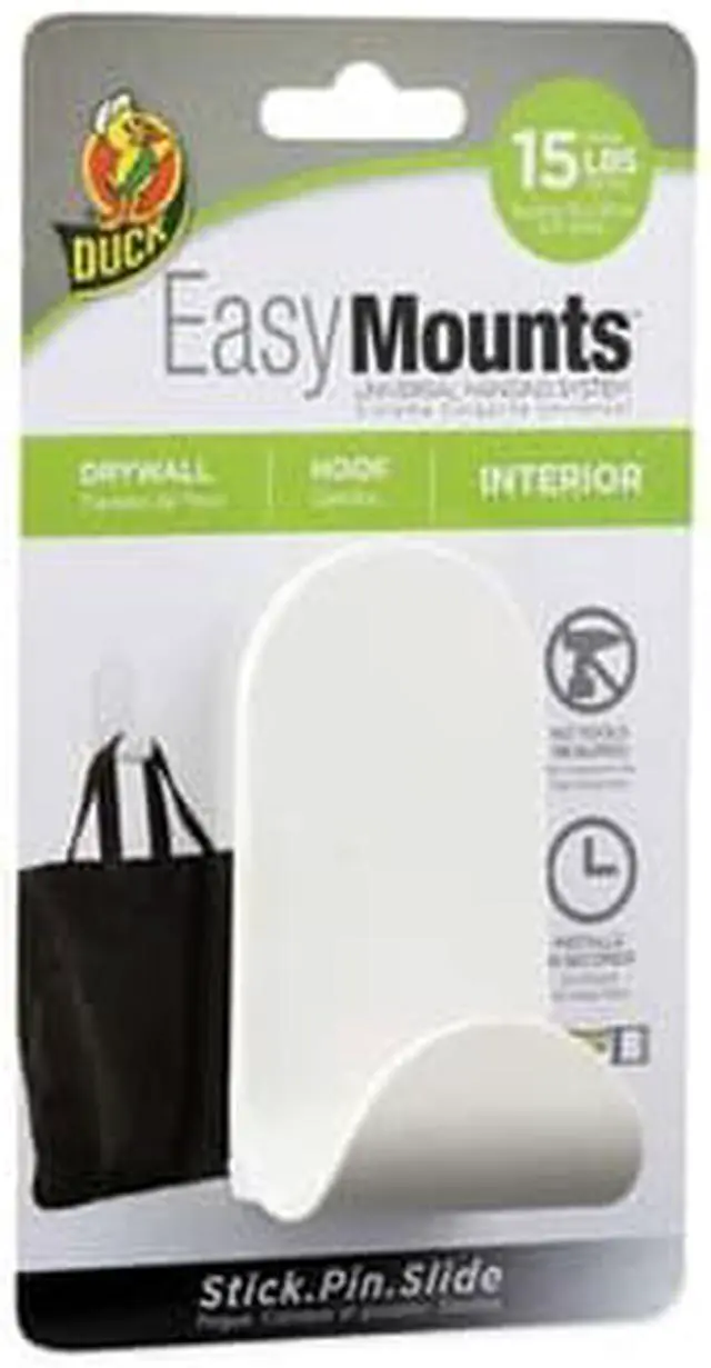 Alt view image 2 of 4 - Duck EasyMounts Medium J-Hook Matte White 15 lb Capacity 287391