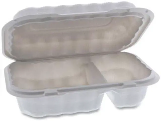 Alt view image 2 of 3 - EarthChoice SmartLock Hinged Lid Container 2-Compartment White MFPP 270Ct