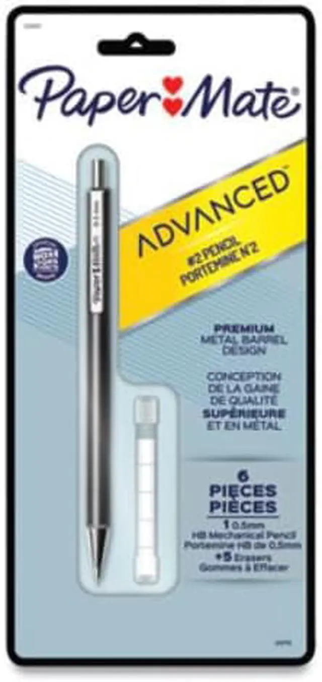 Alt view image 2 of 3 - Paper Mate Advanced Mechanical Pencils 0.5mm #2 Black Lead Gun Metal Gray Barrel