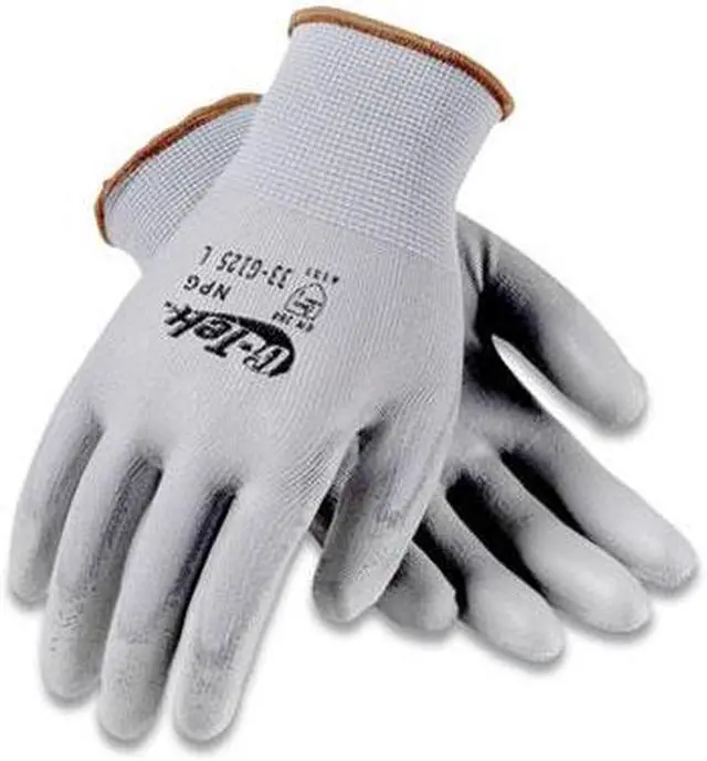 Alt view image 2 of 2 - GP Polyurethane-Coated Nylon Gloves Large Gray 12 Pairs 33G125L