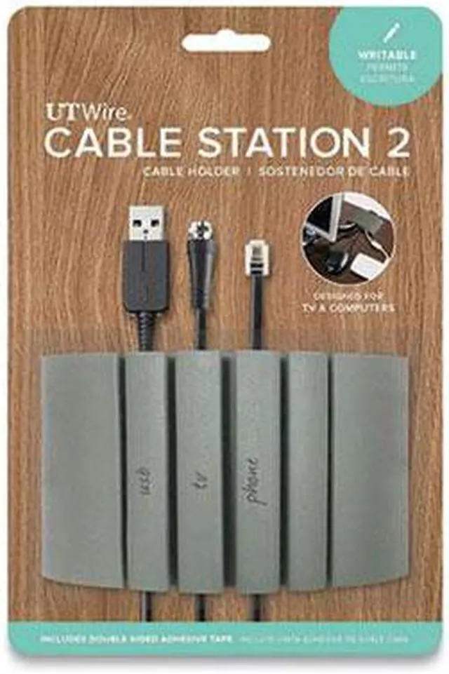 Alt view image 4 of 5 - ut wire utw-cs04-gy cable station-2 mountable organizer, writable grey