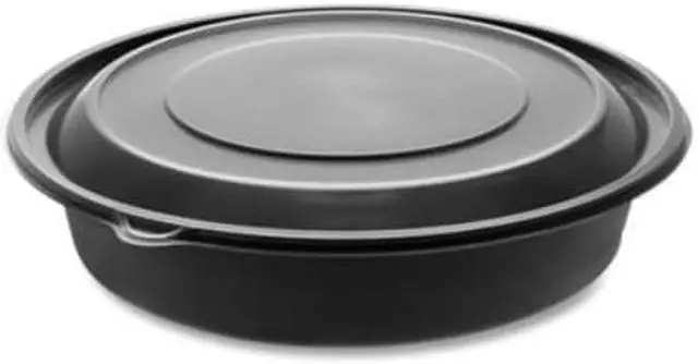 Alt view image 3 of 3 - EarthChoice MealMaster Container with Lid 48oz 1-Compartment Black/Clear 150Ct