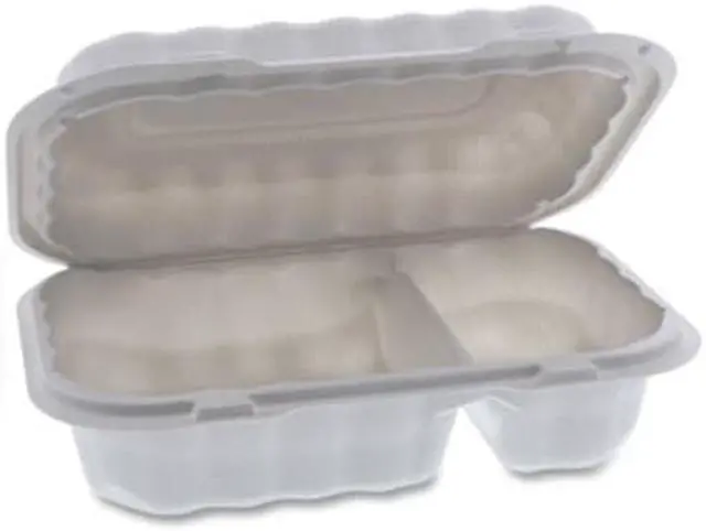 Alt view image 3 of 3 - EarthChoice SmartLock Hinged Lid Container 2-Compartment White MFPP 270Ct