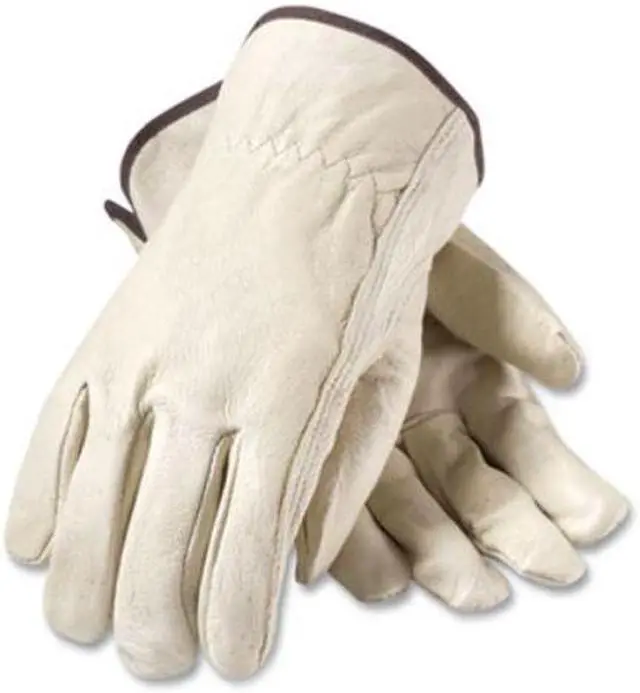 Alt view image 2 of 2 - Top-Grain Pigskin Leather Drivers Gloves Economy Grade X-Large Gray 70361XL