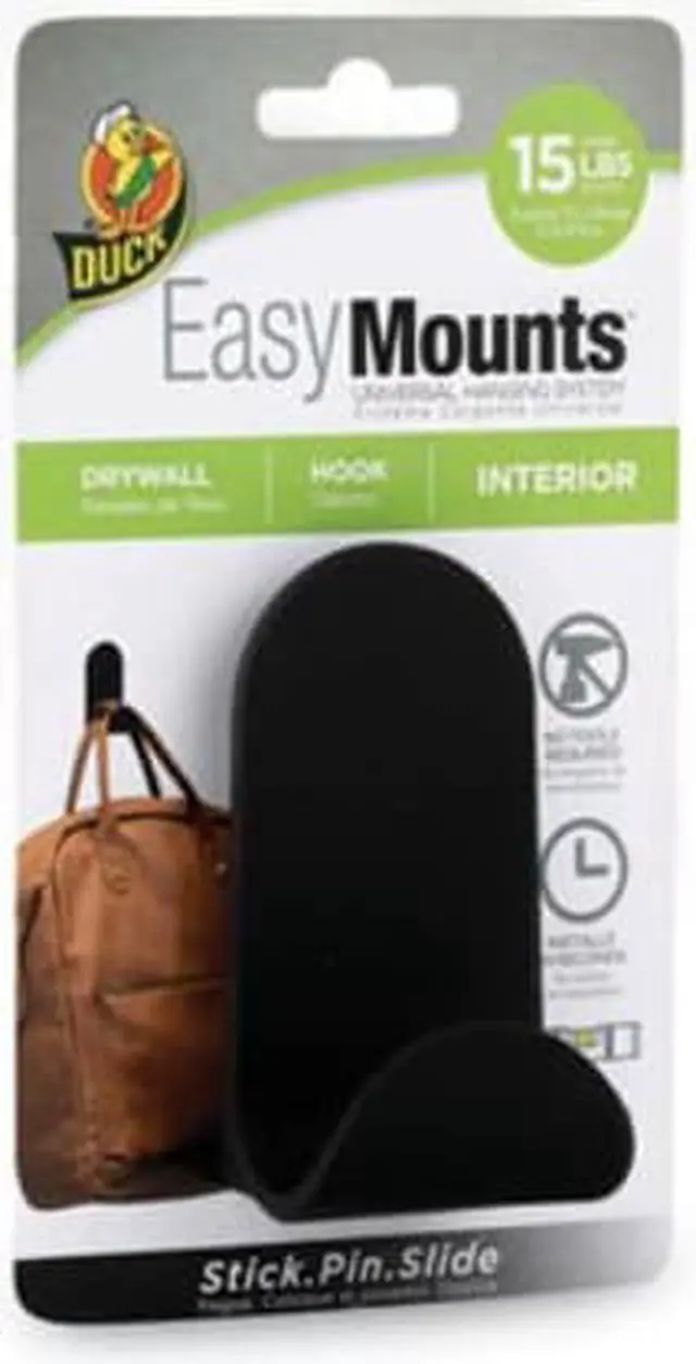 Alt view image 3 of 3 - EasyMounts Medium J-Hook Medium Matte Black 15 lb Capacity 1 Hook 287390