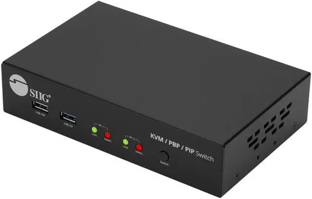 Alt view image 10 of 11 - SIIG 2-Port 4K HDMI KVM Switch with PBP Roaming Mouse & PIP CEKV0G11S1