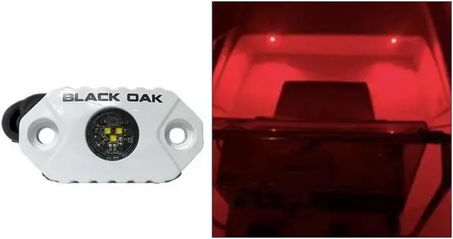 Alt view image 2 of 4 - Black Oak LED Rock Accent Light - Red - White Housing Rock Accent Light - Red - White Housing