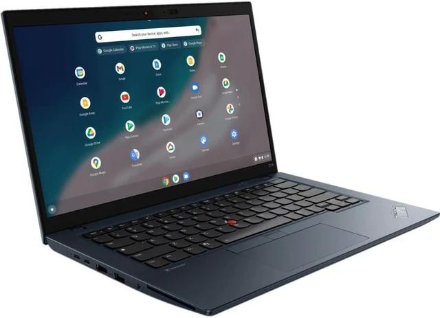 Alt view image 3 of 10 - Lenovo ThinkPad C14 Gen 1 21C9000FUS 14" Chromebook - Full HD - 1920 x 1080 - Intel Core i5 12th Gen i5-1245U Deca-core (10 Core) - 8 GB Total RAM - 8 GB On-board Memory - 256 GB SSD - Abyss Blue