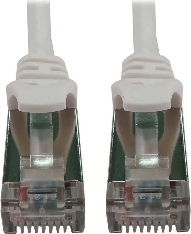 Main image of Tripp Lite Cat6a 10G Snagless Shielded Slim STP Ethernet Cable (RJ45 M/M), PoE, White, 15 ft. (4.6 m) - 15 ft Category 6a Network Cable for Network Device, Server, Switch, Router, Hub, Printer, Comput