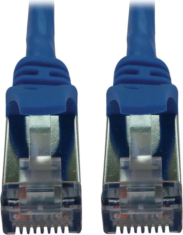 Main image of Tripp Lite Cat6a 10G Snagless Shielded Slim STP Ethernet Cable (RJ45 M/M), PoE, Blue, 15 ft. (4.6 m) - 15 ft Category 6a Network Cable for Network Device, Server, Switch, Router, Hub, Printer, Compute