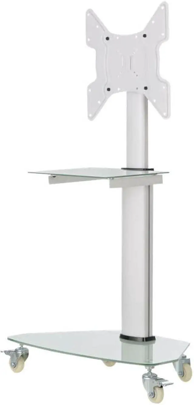 Alt view image 2 of 3 - Tripp Lite Premier Rolling TV Cart for 32" to 55" Displays Frosted Glass Base and Shelf Locking Casters White DMCS3255SG62W