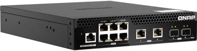 Alt view image 8 of 8 - QNAP - 8 Ports - Manageable - 10 Gigabit Ethernet, 2.5 Gigabit Ethernet - 10GBase-T, 10GBase-X, 2.5GBase-T - 2 Layer Supported - Modular - 40 W Power Consumption - Twisted Pair, Optical Fiber - Rack-m