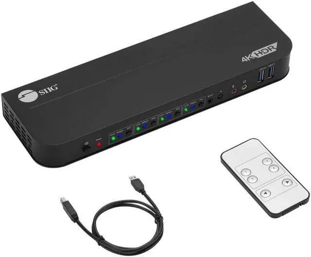 Alt view image 8 of 15 - SIIG 4x1 DisplayPort 4K KVM USB 3.0 Switch with Remote Control