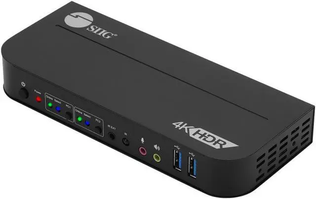 Alt view image 9 of 9 - SIIG 2x1 HDMI 4K HDR KVM USB 3.0 Switch with Remote Control CEKV0E11S1