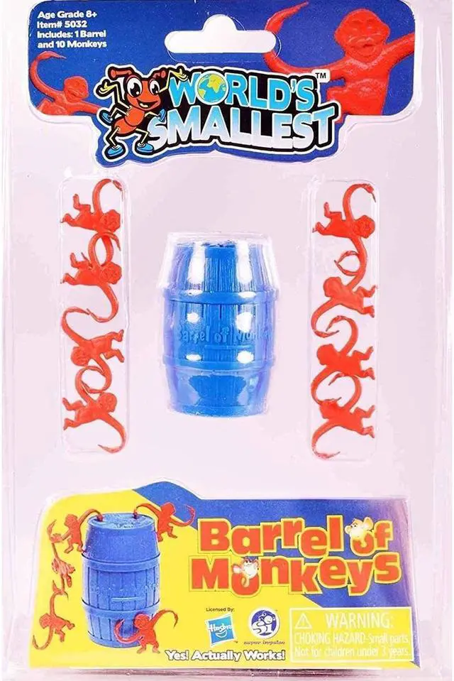 Alt view image 7 of 7 - World's Smallest Barrel of Monkeys Game