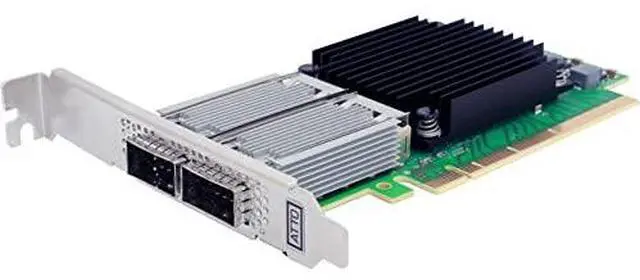 Alt view image 2 of 3 - ATTO 100Gigabit Ethernet Card PCIe 3.0x16, 2 Ports, Optical Fiber FFRM-N312-000