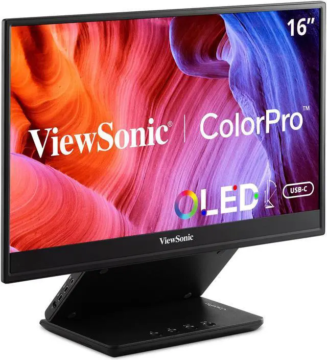 Alt view image 8 of 20 - ViewSonic VP16-OLED 15.6" 1080p Portable OLED Monitor with 2 Way Powered 40W USB C, Pantone Validated, Factory Calibrated, Built in Ergonomic Stand with Protective Cove