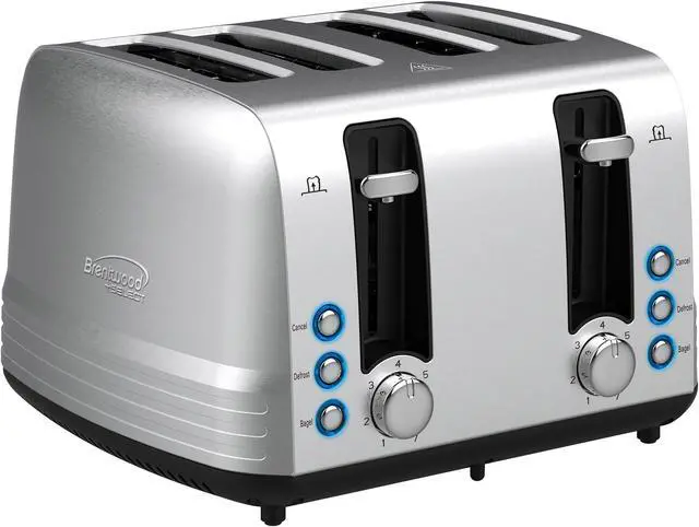 Alt view image 8 of 11 - Brentwood Select Extra Wide 4 Slot Stainless Steel Toaster