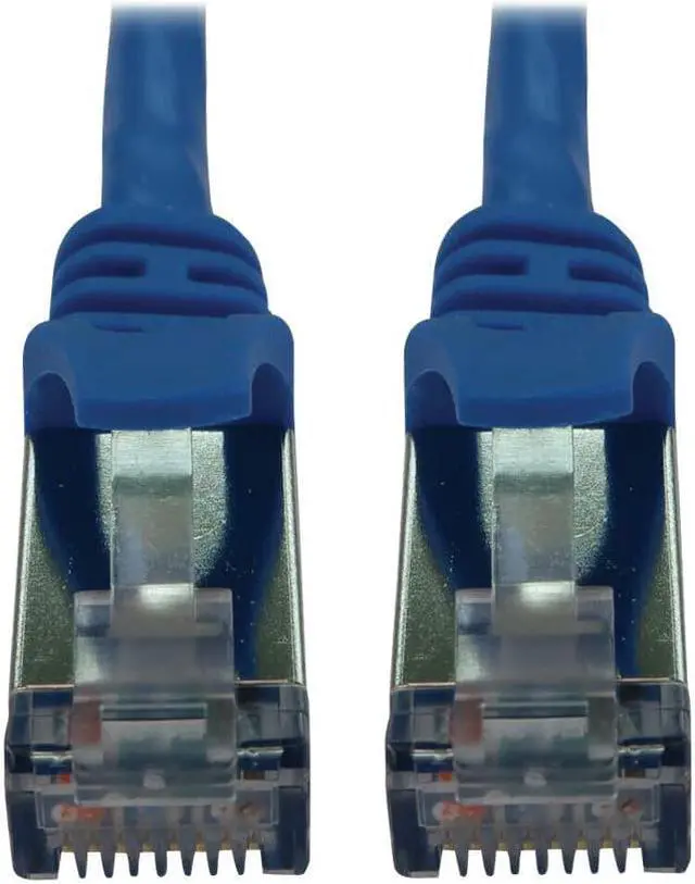 Main image of Tripp Lite Cat6a 10G Snagless Shielded Slim STP Ethernet Cable (RJ45 M/M), PoE, Blue, 25 ft. (7.6 m) - 25 ft Category 6a Network Cable for Network Device, Server, Switch, Router, Hub, Printer, Compute