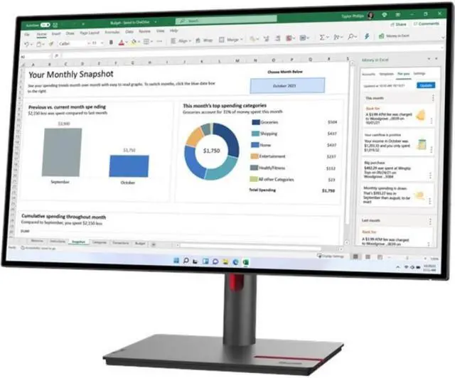Alt view image 9 of 20 - Lenovo ThinkVision P27h-30 27" WQHD WLED LCD Monitor - 16:9 - 27" Class - In-plane Switching (IPS) Technology - 2560 x 1440 - 1.07 Billion Colors - 350 Nit - 4 ms - 60 Hz Refresh Rate - HDMI