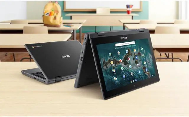 Alt view image 13 of 20 - Asus Chromebook Flip - Intel Celeron N5100 1.1 GHz - 8G LPDDR4X - 32G eMMC - 11.6 HD (1366 768) Touch - Intel UHD Graphics - Chrome OS  CR1100FKA-YZ182T