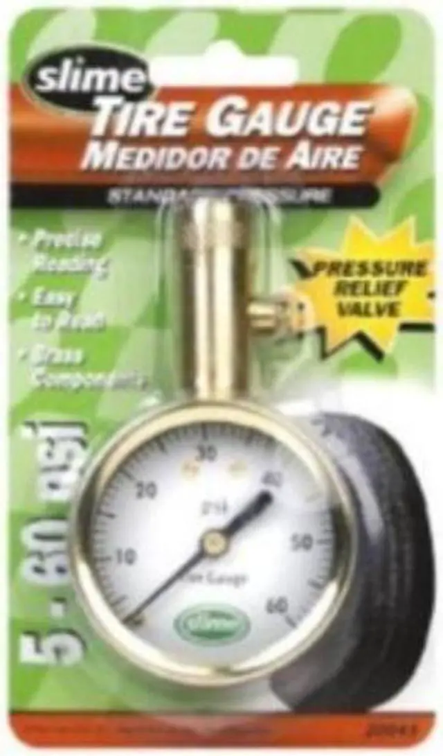 Alt view image 6 of 9 - SLIME 20049 Brass Dial Tire Gauge,5 to 60 PSI