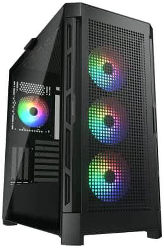 Alt view image 8 of 11 - COUGAR DuoFace Pro RGB Black ATX Mid Tower Gaming Case, 390mm GPU supported, built-in Front 120mm ARGB Fan x3 & Rear 120mm ARGB Fan x1, with Mesh & Tempered Glass Front Panels