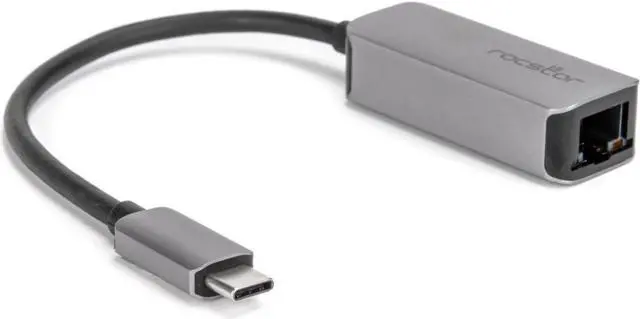 Alt view image 7 of 8 - rocstor usb-c to gigabit network adapter compatible with mac & pc - usb 3.1 type c - 640 mb/s data transfer rate - 1 port(s) - 1 - twisted pair - 10/100/1000base-t - desktop