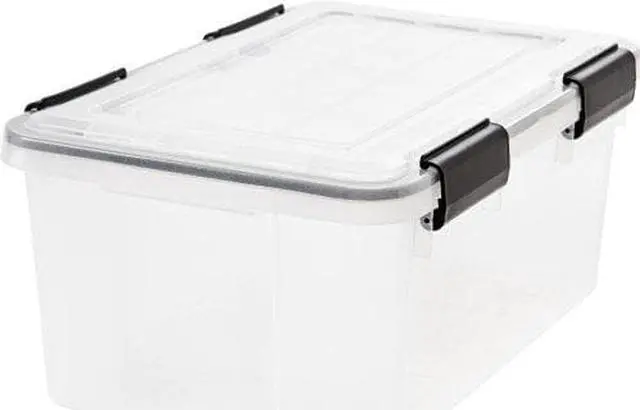 Alt view image 6 of 8 - IRIS USA 19qt WEATHERPRO Airtight Plastic Storage Bin with Lid and Seal and Secure Latching Buckles