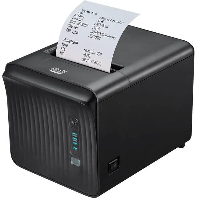 Alt view image 5 of 16 - Adesso NuPrint 330 Desktop Direct Thermal Receipt Printer Monochrome Black